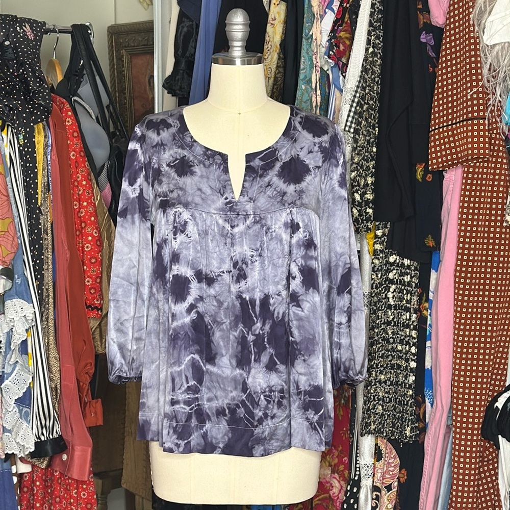 ONE OF A KIND CHAIKEN silk tie dye blouse